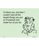 Stupid Things On Facebook E-Cards Metal Novelty Small Parking Sign - $412.47 MXN