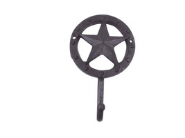 [Pack Of 2] Cast Iron Lone Star Decorative Metal Wall Hook 5&quot;&quot; - £38.41 GBP