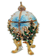 Russian Replica bluish-white enameled Faberge Egg  &quot;Valley of the Lille&quot;  - $216.57 CAD