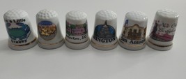 LOT of 6 Porcelain US City Thimble Souvenir Collectable - $20.73