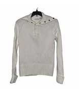 Polo Jeans Co. Sweater Size Small Cream 1/4 Button Ralph Lauren Knit 100... - $30.54