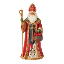 Jim Shore Czech Santa Statue 7.48&quot; High Heartwood Creek Christmas Red Retired - $59.39