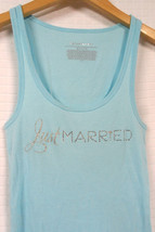 Victoria&#39;s Secret I Do Light Blue Just Married Rhinestone Bride Tank Top Sz S - £11.91 GBP