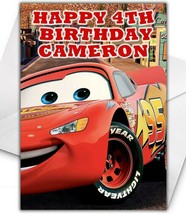 LIGHTNING MCQUEEN Personalised Birthday Card - Large A5 - Disney Cars - £3.27 GBP