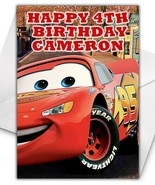 LIGHTNING MCQUEEN Personalised Birthday Card - Large A5 - Disney Cars - £3.15 GBP