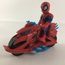 Marvel Super Hero Adventures Spider-Man 5&quot; Figure Swingin Speeder Motorcycle Lot - £19.32 GBP