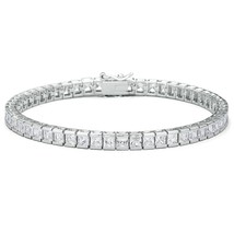 8.10CT Princesse Simulé Diamant Channel-Ensemble Tennis Bracelet 14K Plaqué Or - £262.83 GBP