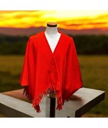 Vintage 1960s de Risi for El Dorado Woolens Inc. Orange Cape Capelet Pon... - $83.80 CAD