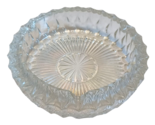 Vintage Heavy Crystal Clear Glass Ashtray 7&quot; 3 Slot Starburst Deign EUC - £9.89 GBP