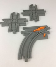 GeoTrax Rail &amp; Road System Replacement Track Pieces Grey Gravel 3pc Lot M20 - £13.18 GBP