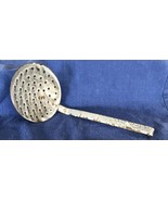 Vintage Graniteware Gray Speckled Slotted Skimmer Ladle Curved Handle 9&quot;... - $187.97 MXN