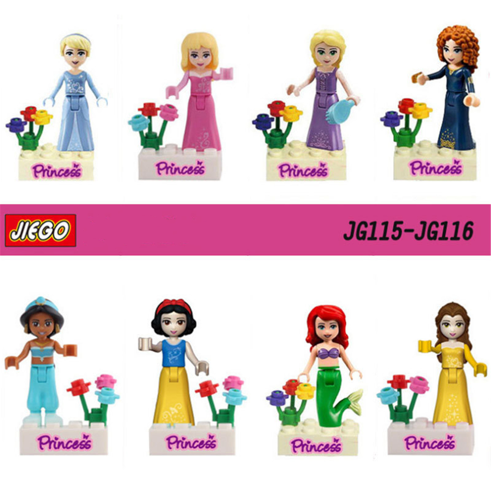 Primary image for 12PCS Disney Princess Doll Building Block toy Birthday Gift