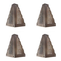 set of Brass Corner Protector Furniture 4.5&quot; Flower Swirl Skiffers Corne... - $67.00+