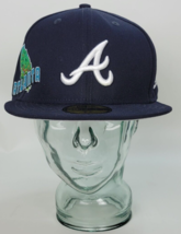 New Era Men&#39;s Atlanta Braves Navy Stateview 59FIFTY Fitted Hat 7 5/8 - £27.63 GBP