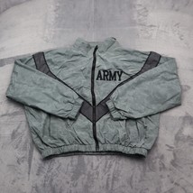 Army Jacket Mens S Gray Full Zip Long Sleeve Elastic Hem High Neck Windb... - £27.95 GBP