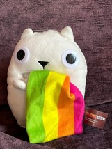 Exploding Kittens Small White Plush Kitty Cat Puking Ralphing Rainbow Stuffed An - £7.56 GBP
