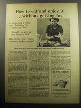 1957 Sugar Information, Inc. Ad - How to eat and enjoy it without getting fat - £14.62 GBP