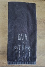 RAE DUNN Artisan Collection by Magenta Black Hand Towel BATH w/Embroider... - $350.43 MXN