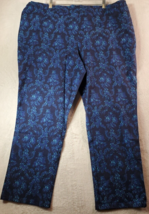 Isaac Mizrahi Pants Womens Size 24W Blue Cotton Elastic Waist Wide-Leg Pockets - £16.57 GBP