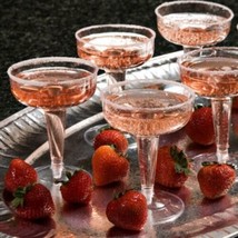 6 Plastic CHAMPAGNE 4&quot; GLASSES Crystal Clear wedding Coupe party glass T... - £12.38 GBP