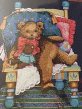 A Floppy Teddy Bear on Chair Hometown Counted Cross Stitch kit 14&quot; x 16” - $454.36 MXN