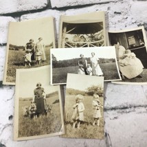 Vintage Photographs Lot Of 6 Depression Era Photos Children German Shepherds - £23.34 GBP