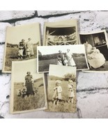 Vintage Photographs Lot Of 6 Depression Era Photos Children German Sheph... - £23.79 GBP