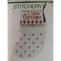 Sunset Stitchery &quot; I love Christmas&quot; Cross Sitch Stocking Kit #197 Personalize - £7.97 GBP