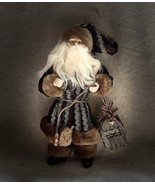 Large Christmas Ornament Old Fashioned Santa With Bird Cage Porcelain 9” - $19.99