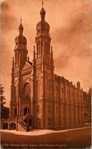 Vtg Cartolina 1910s Portland Oregon O Stanghetta Beth Israele Ebraico Americana - £3.18 GBP