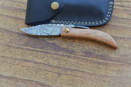 damascus real handmade beautiful folding knife From The Eagle Collection M0209 - $34.64