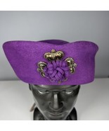 VTG Frank Olive For Neiman Marcus Excello Purple 100% Wool Hat Beret Pil... - £54.43 GBP