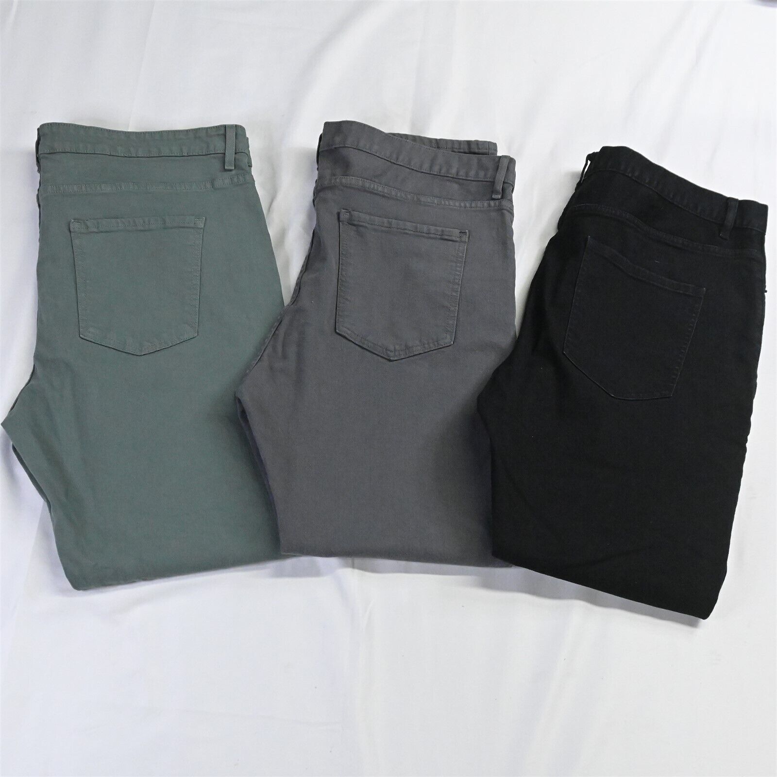 Lot 3 A-Frame 40 x 32 Skinny Black Gray Green Stretch Denim Jeans - £45.52 GBP