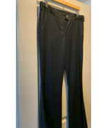 NWOT JOHN GALLIANO Black Wool Flared Leg Embellished Trousers SZ FR 44/U... - £194.62 GBP