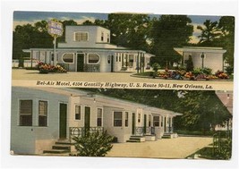 Bel-Air Motel Linen Postcard Gentilly Highway New Orleans Louisiana  - £9.49 GBP