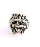 NATIVE AMERICAN Indian CHIEF Vintage RING in STERLING Silver - BIG and BOLD - £77.13 GBP
