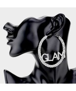 Silver Bling Rhinestone GLAM Fashion Stylish Trendy Round Crystal Hoop E... - $22.77