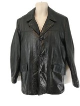 Classic Directions Mens 40 Black Faux Fur Lined Insltd Hard Leather Jack... - $38.61