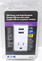 Eaton TR7741W- USB Dual Type A Charger Decorator Single Receptacle White... - $17.09