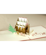 3D Pop-Up Christmas Card Gingerbread House Festive Greetings and Holiday - $9.23 CAD