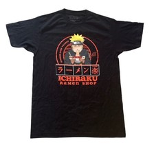 NEW Men Naruto Ichiraku Ramen Shop Black Graphic T-Shirt Size M Cotton Tee - £11.00 GBP