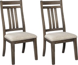 Dining Chairs, Set Of 2, Distressed Brown, Modern Rustic Cushioned By Signature - £237.63 GBP