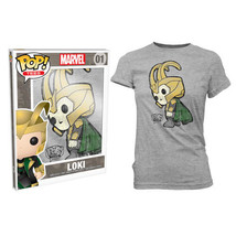 Thor Loki Pop! T-Shirt Womens Grey - L - £36.90 GBP