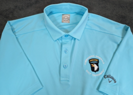 Callaway Polo Golf Shirt Men&#39;s XL Opti-Dri Teal Blue Short Sleeve Custom... - $13.96