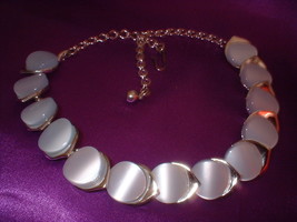 Vintage Thermoplastic Moon Stone Necklace - $18.00