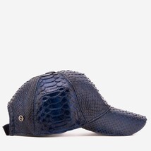 Boss Navy Blue Python Leather Cap image 6