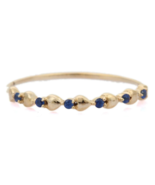 14K Yellow Gold Blue Sapphire Ring - £83.13 GBP
