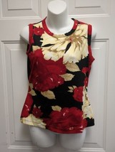Karen Kane Women&#39;s XL Camisole Tank Top Sleeveless Blouse Shirt Flower Print - £10.16 GBP