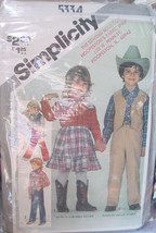 Vintage Western Cowboy &amp; Cowgirl Pattern 5334 size 6 child - $6.99