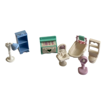 Fisher-Price Precious Places Dollhouse Furniture Bathroom Stove Lamp Boo... - £26.85 GBP